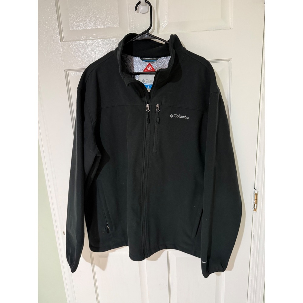 Columbia Mens Omni Heat Softshell Jacket Black Full Zip XXL Thermal Reflective